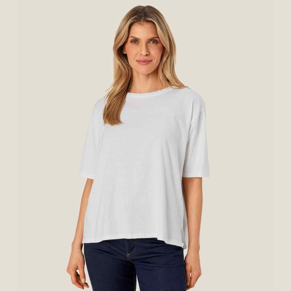 Doreann Jersey Top - White