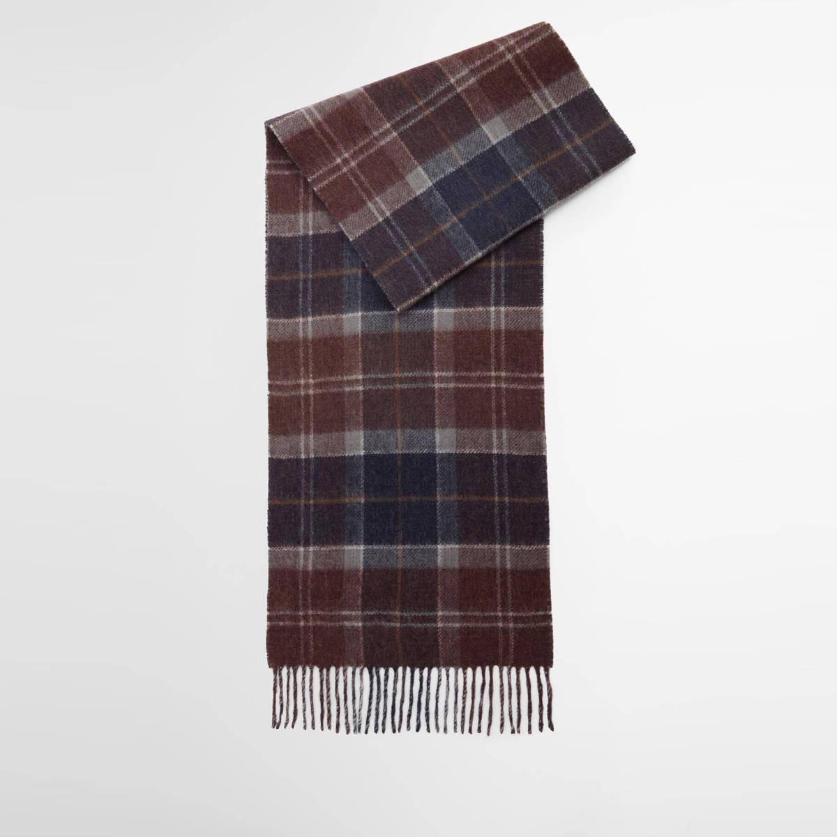 Dramside Reversible Lambswool Scarf - Midnight Oak Tartan