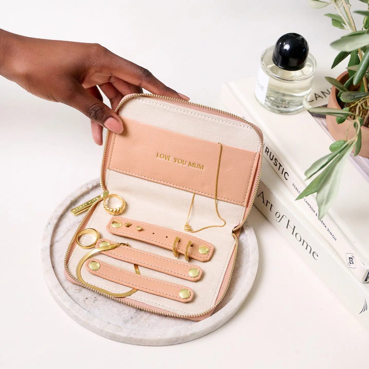 Slim Jewellery Case Love You Mum Peony Blush