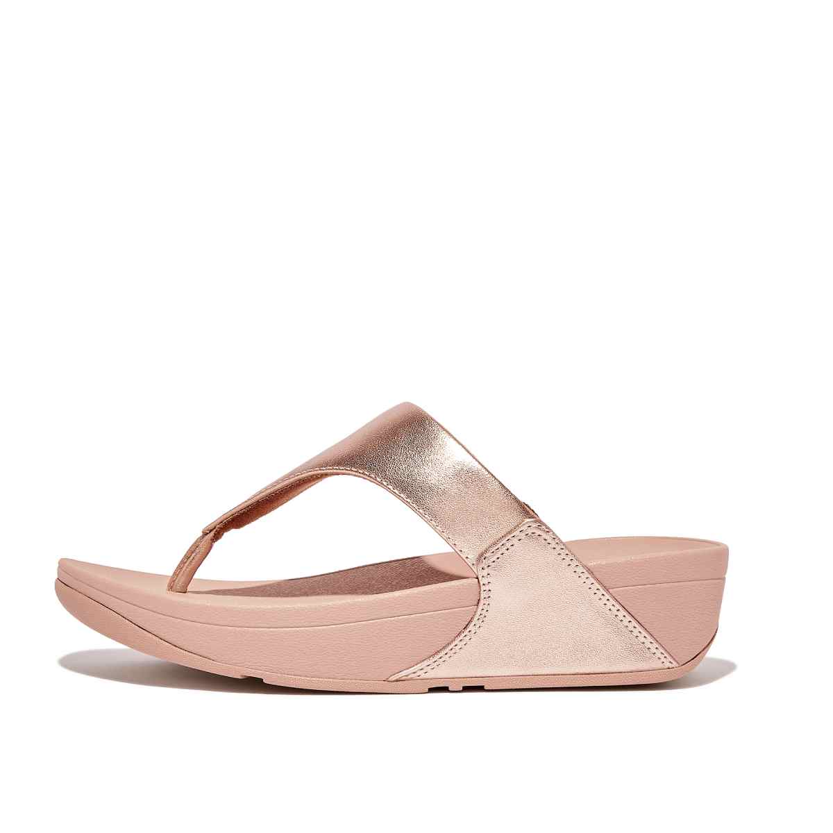 LULU Leather Toe-Post Sandals - Gold