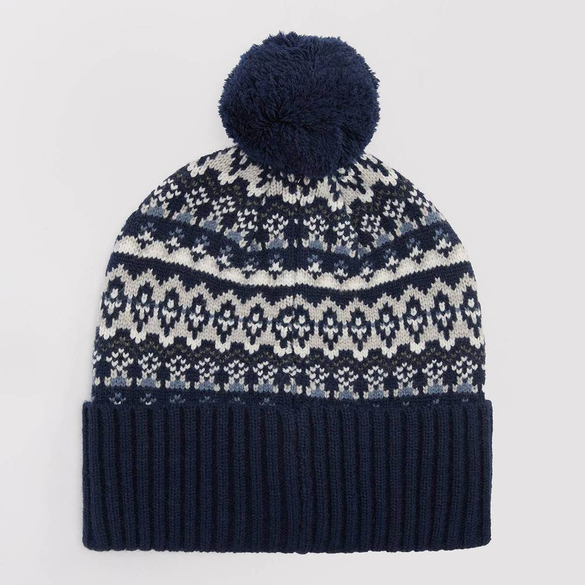 Marlow Fair Isle Beanie - Navy