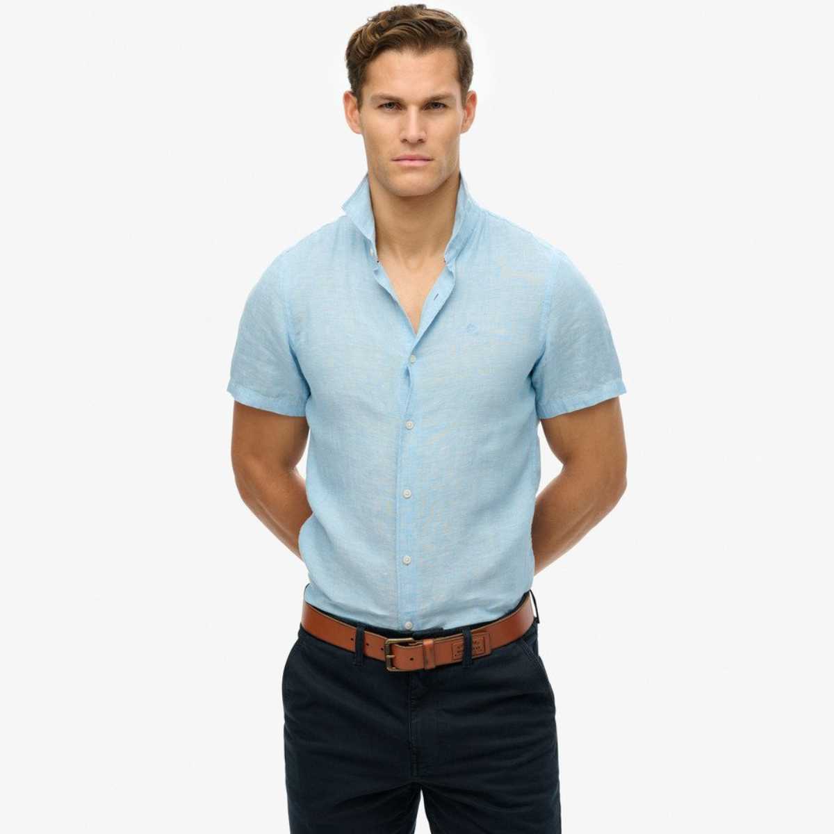 Vacation Linen Shirt - Sea Blue Chambray