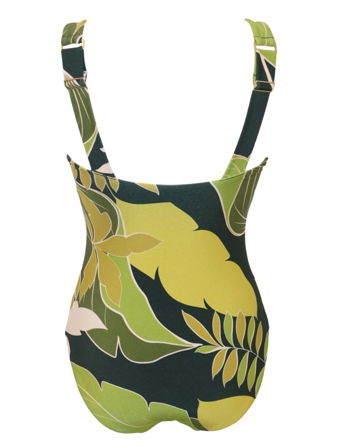 Dolce Vita V-Neck Tummy Control Swimsuit Green Tropical