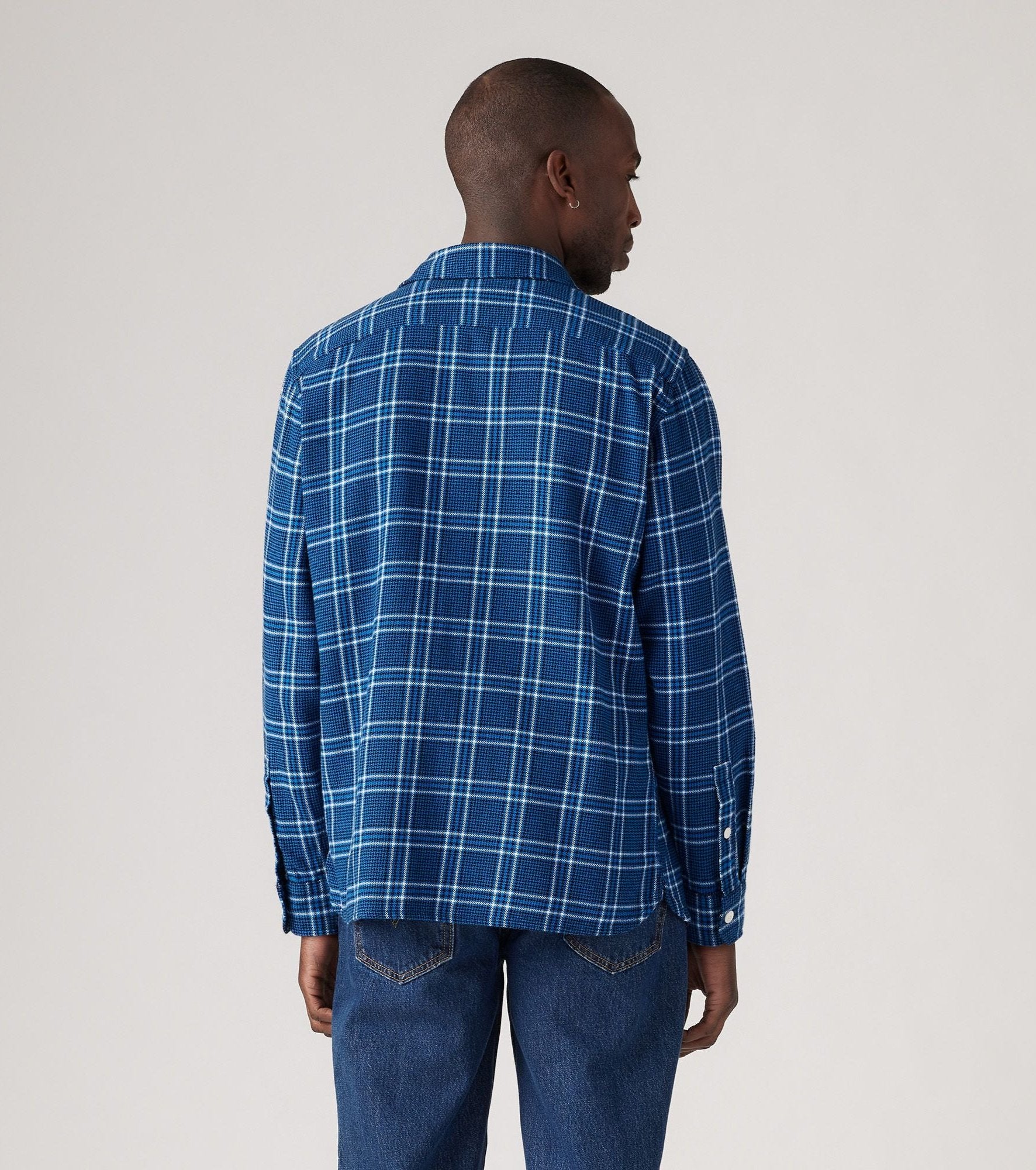 Jackson Worker Overshirt Brody Plaid Lapis Blue Flannel