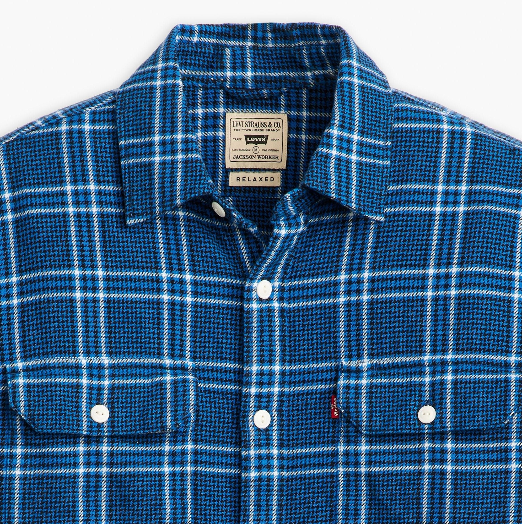 Jackson Worker Overshirt Brody Plaid Lapis Blue Flannel