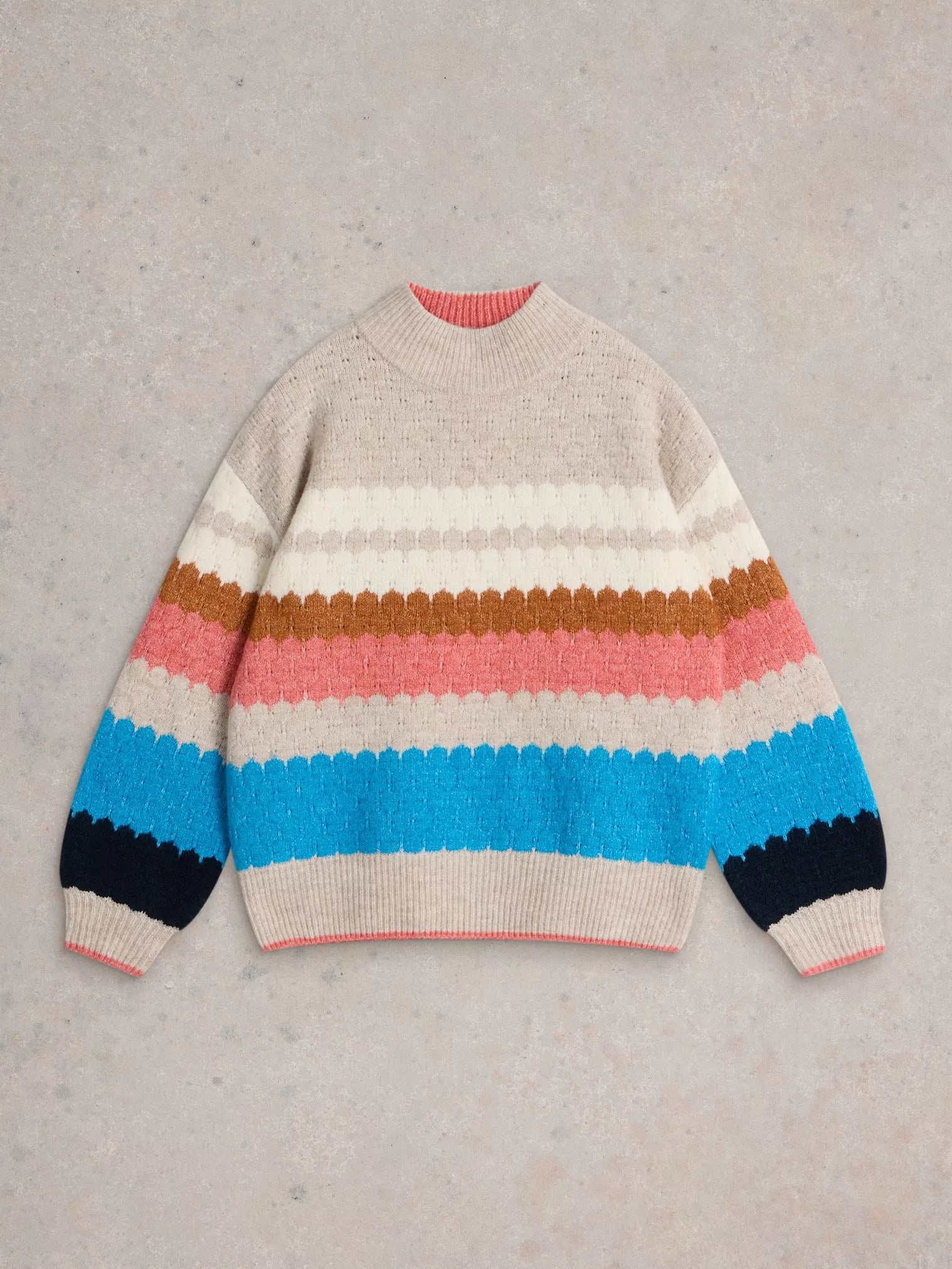 Shelly Colourblock Jumper Natural Multi