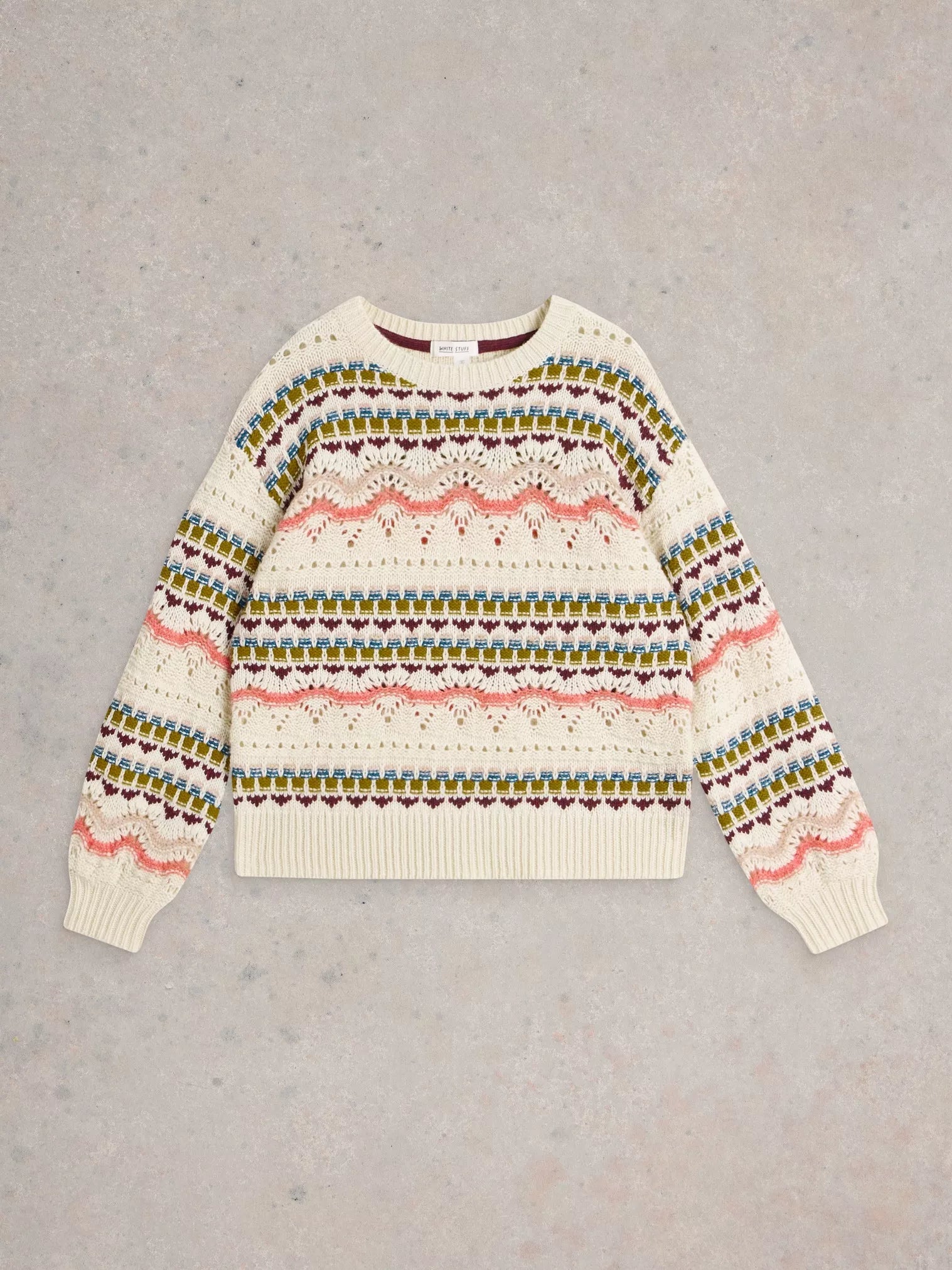 Piper Pointelle Jumper White Multi