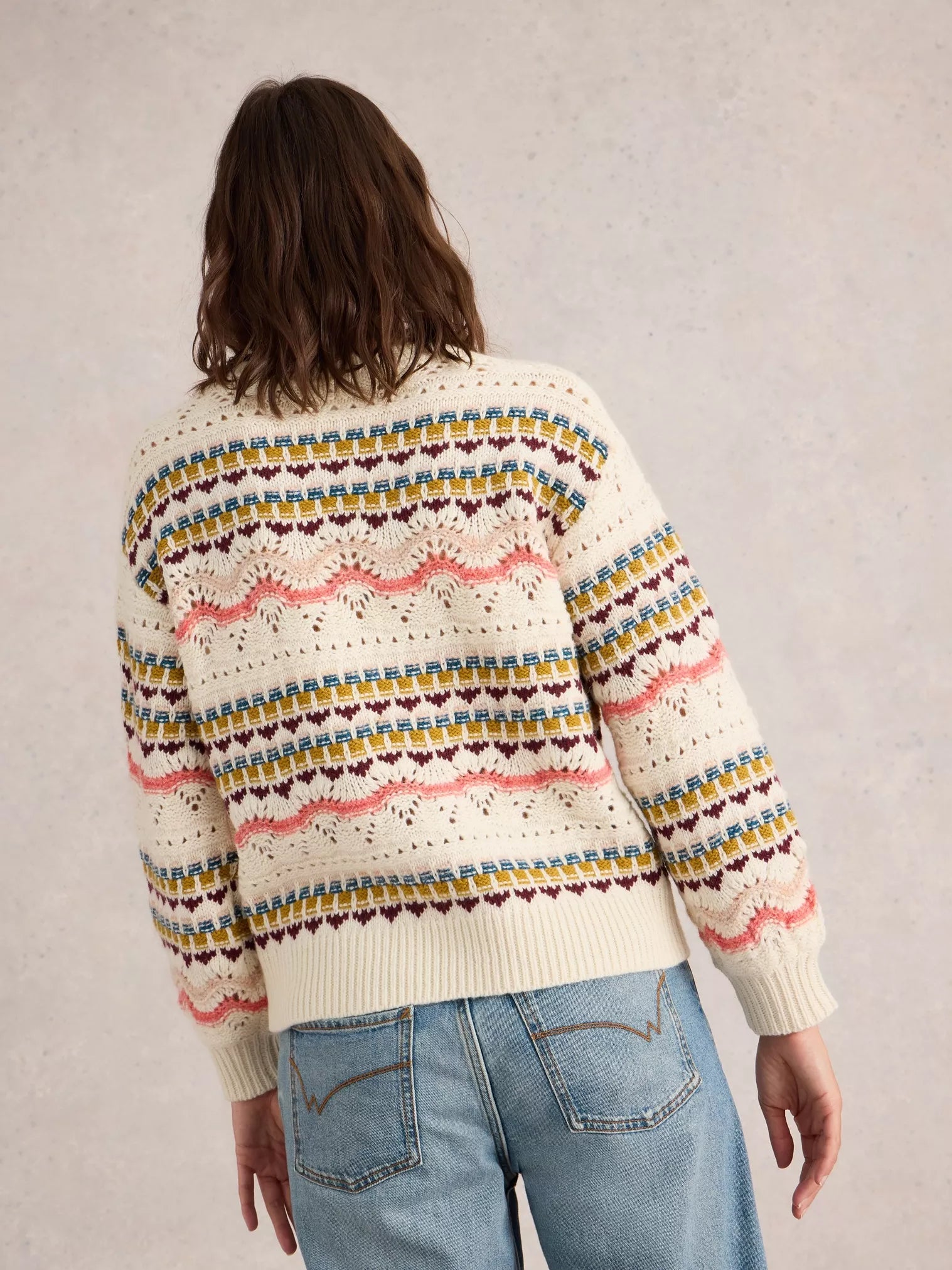 Piper Pointelle Jumper White Multi