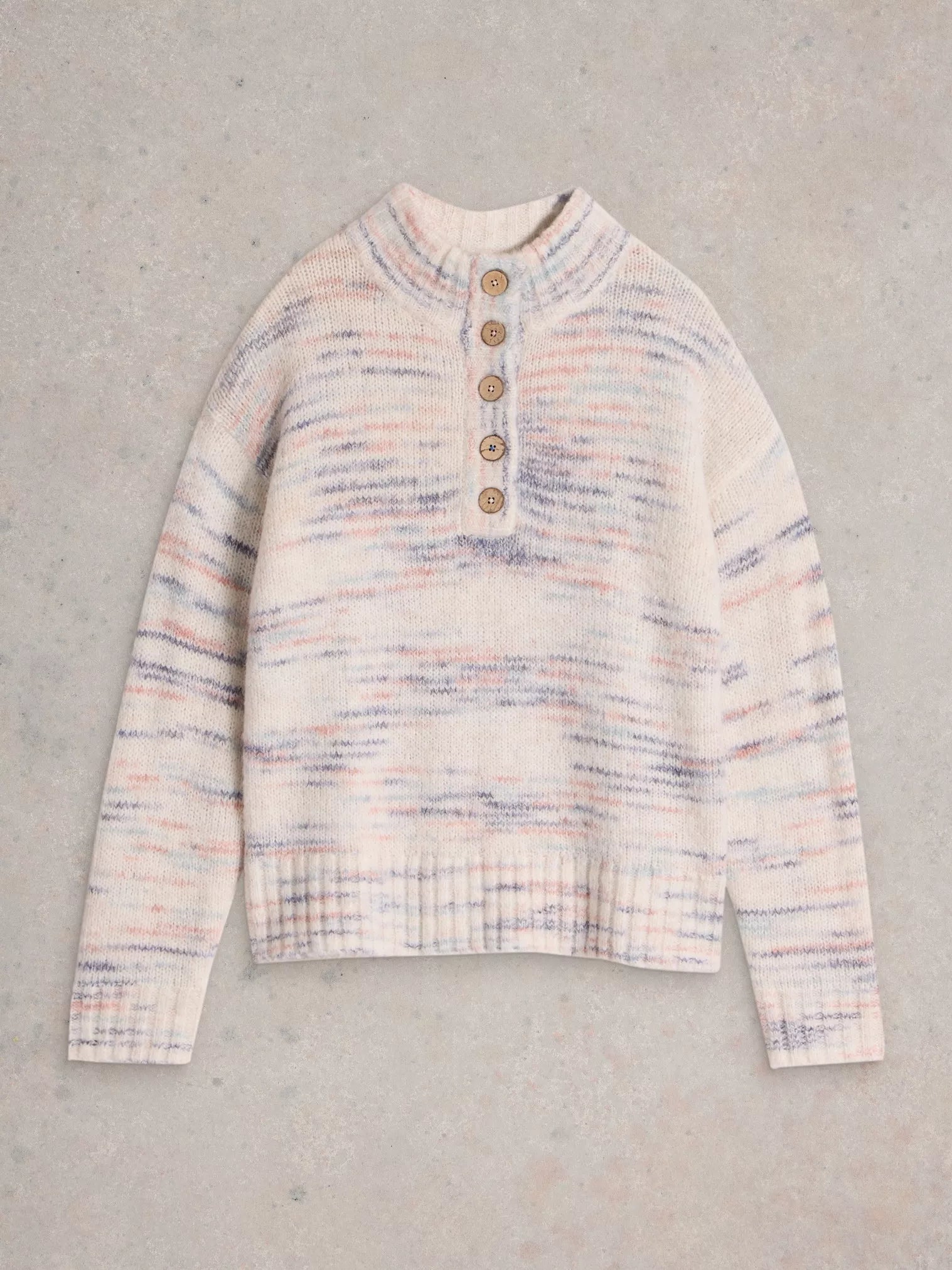 Bella Button Jumper Ivory Multi