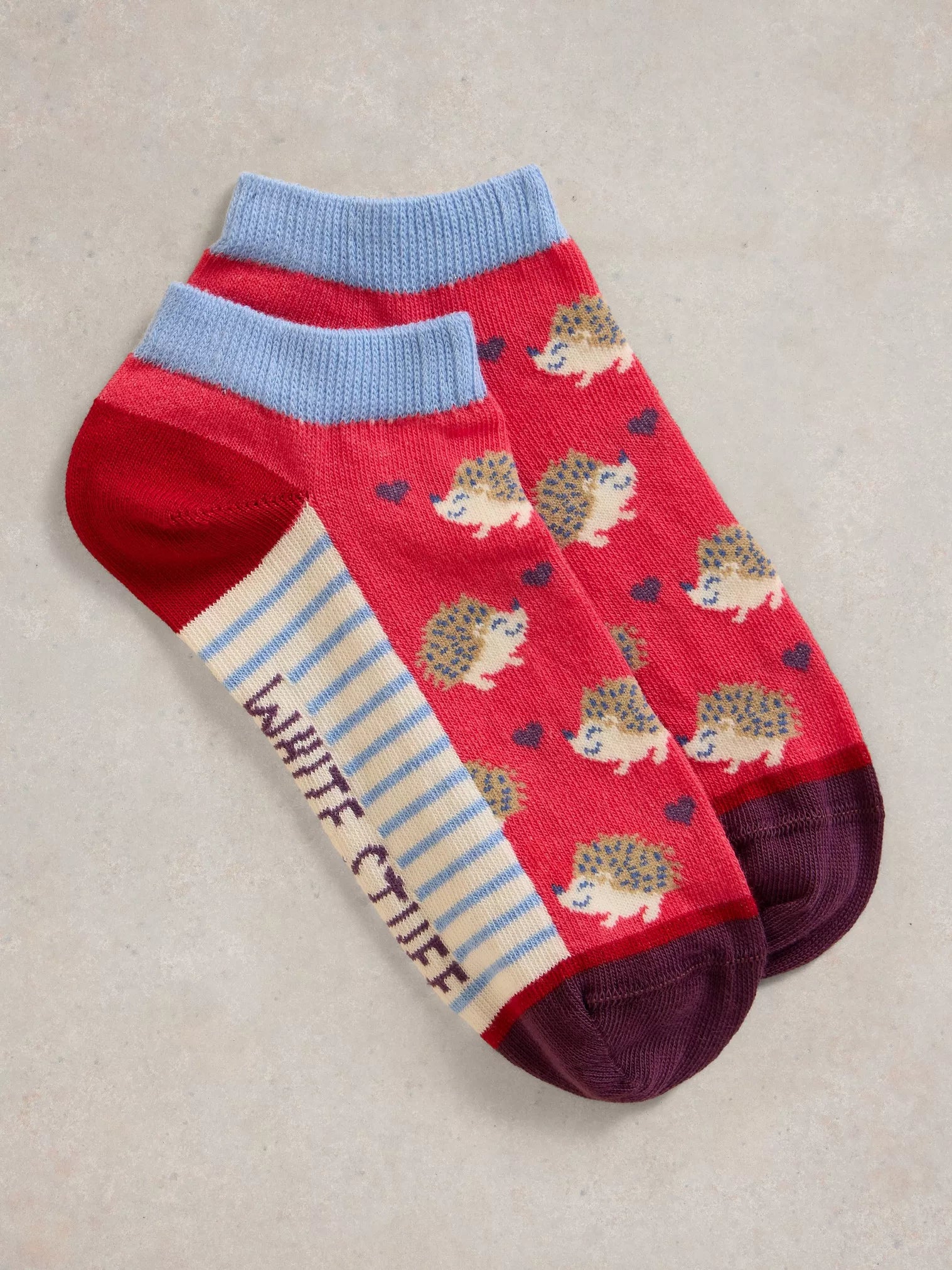 Hedghog Trainer Sock Red Mutli