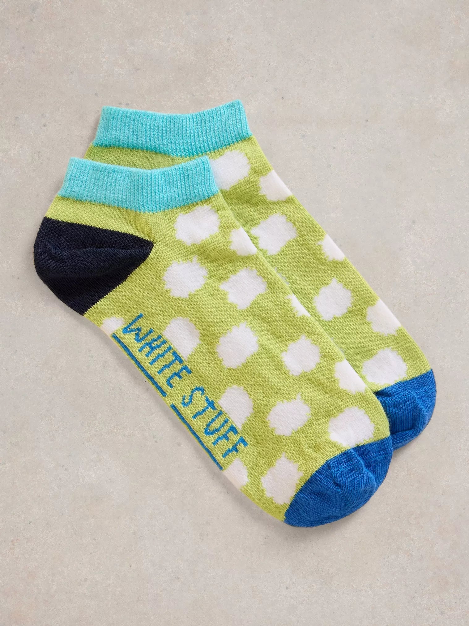 Wonky Spot Trainer Sock Bright Green