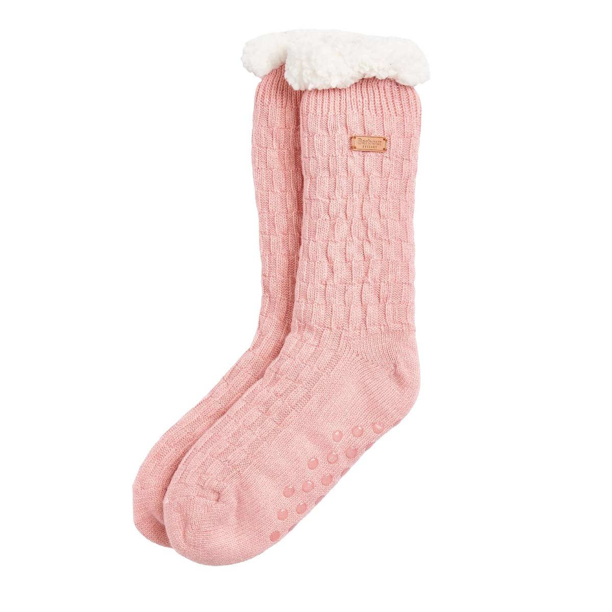 Barbour Cabin Knit Lounge Socks - Dusty Pink