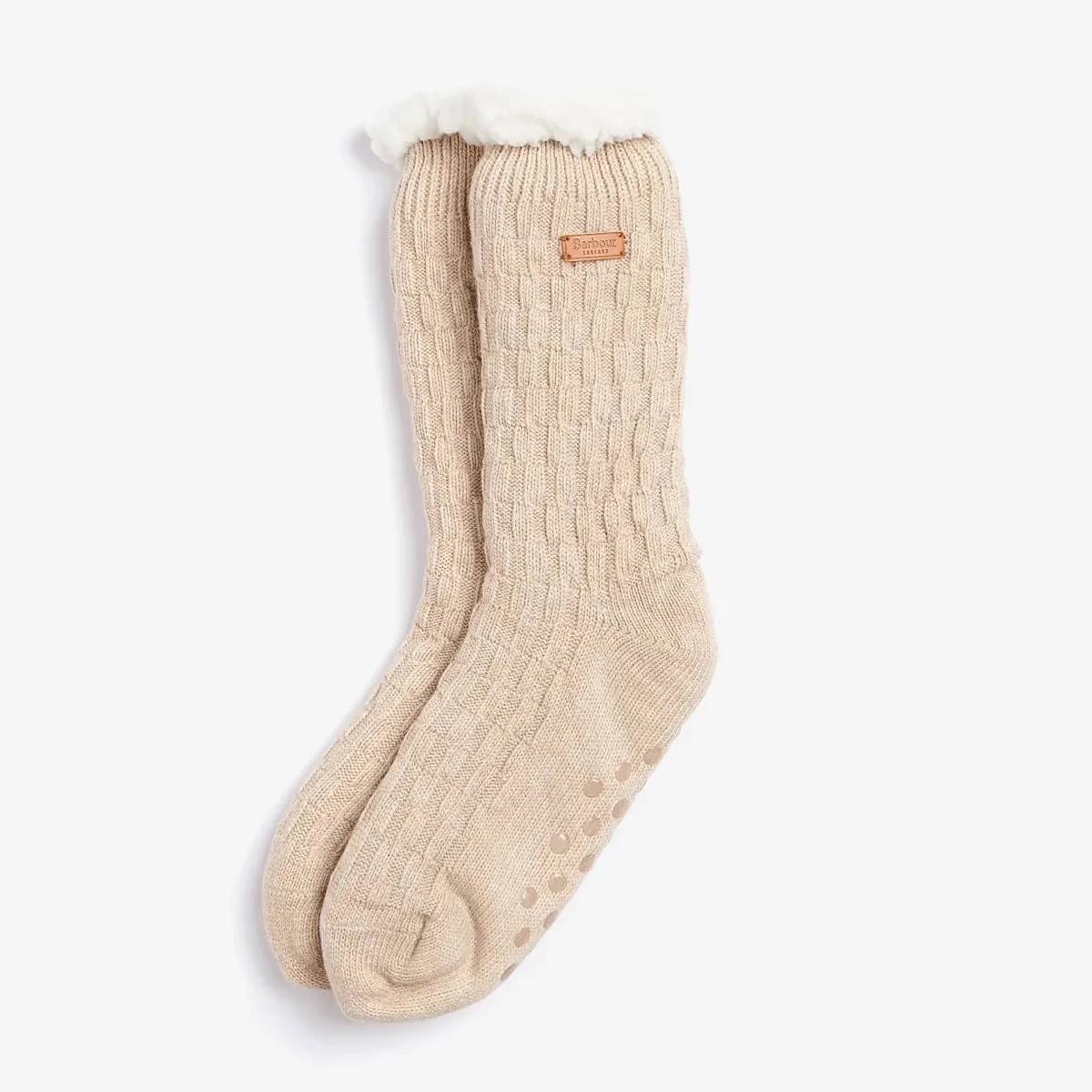 Barbour Cabin Knit Lounge Socks - Oatmeal