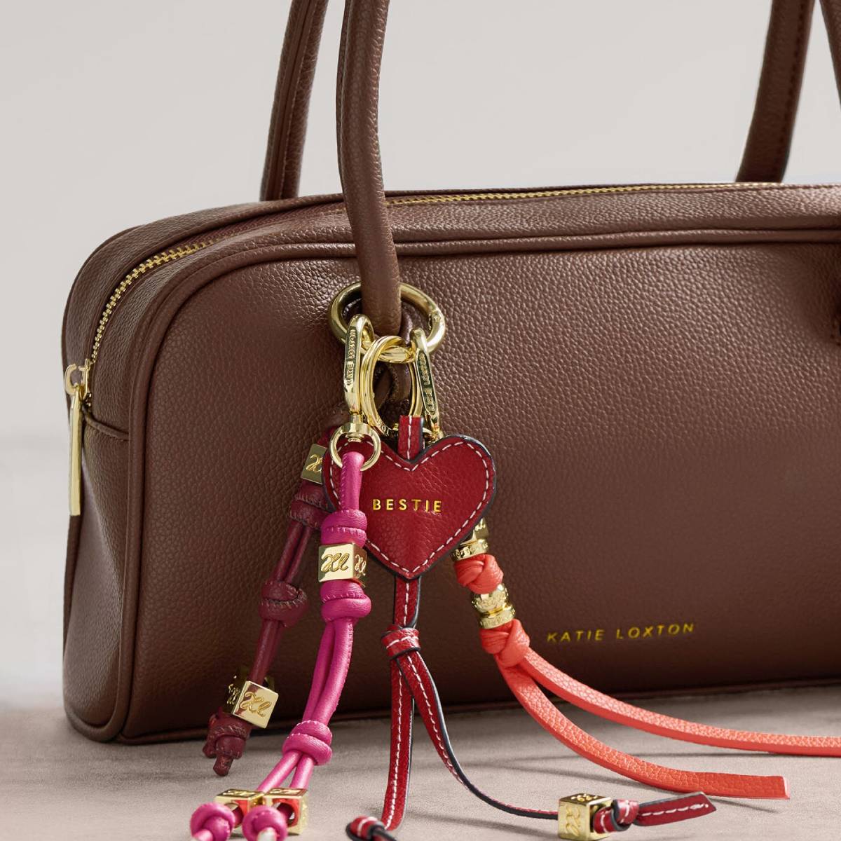 Gia Bag Charm Keyring - Fuschia