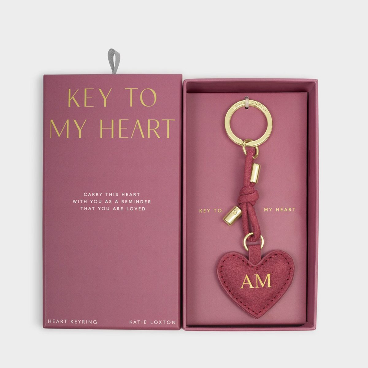 Gift Boxed Suedette Keyring  'Key To My Heart'
