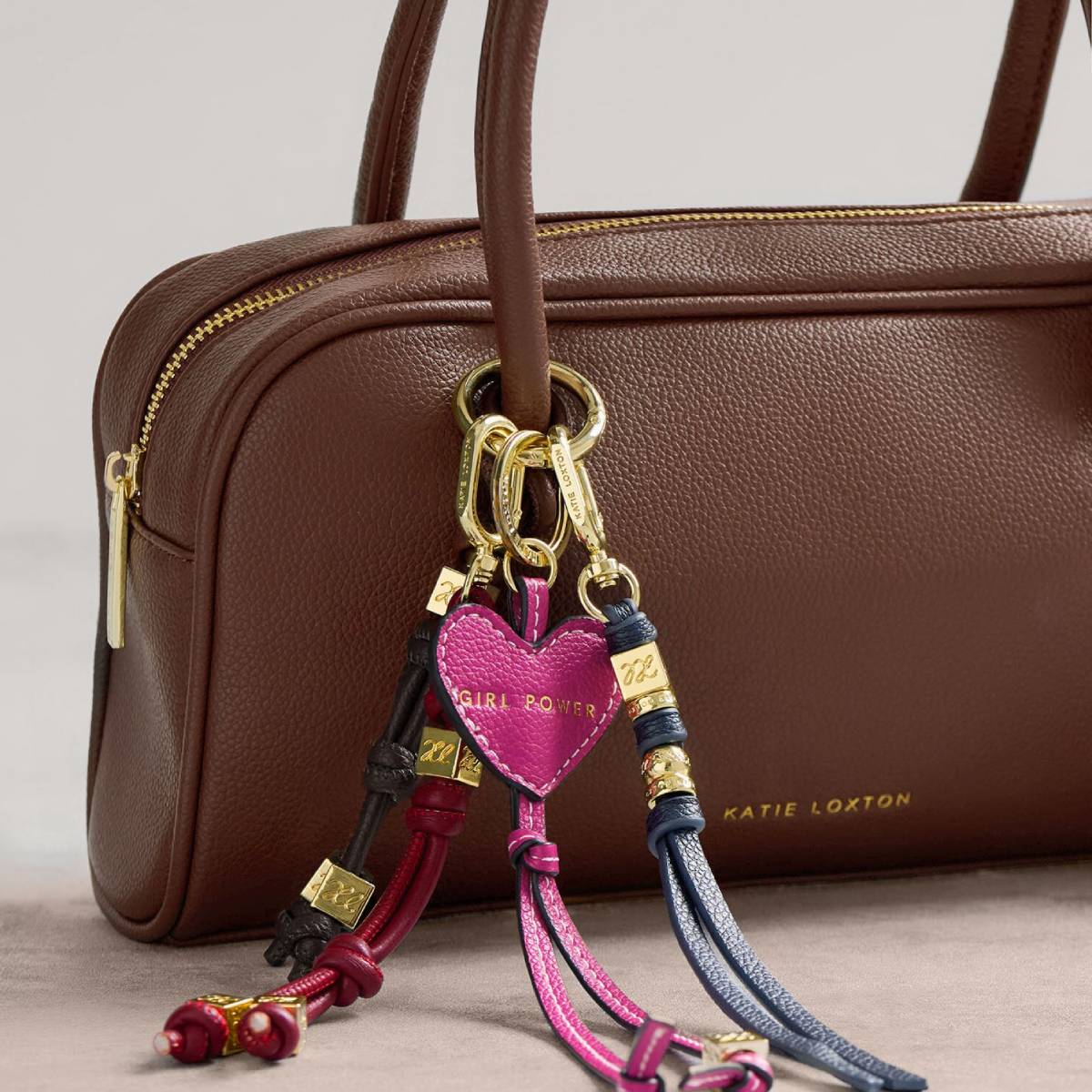Heart Bag Charm Keyring - Girl Power