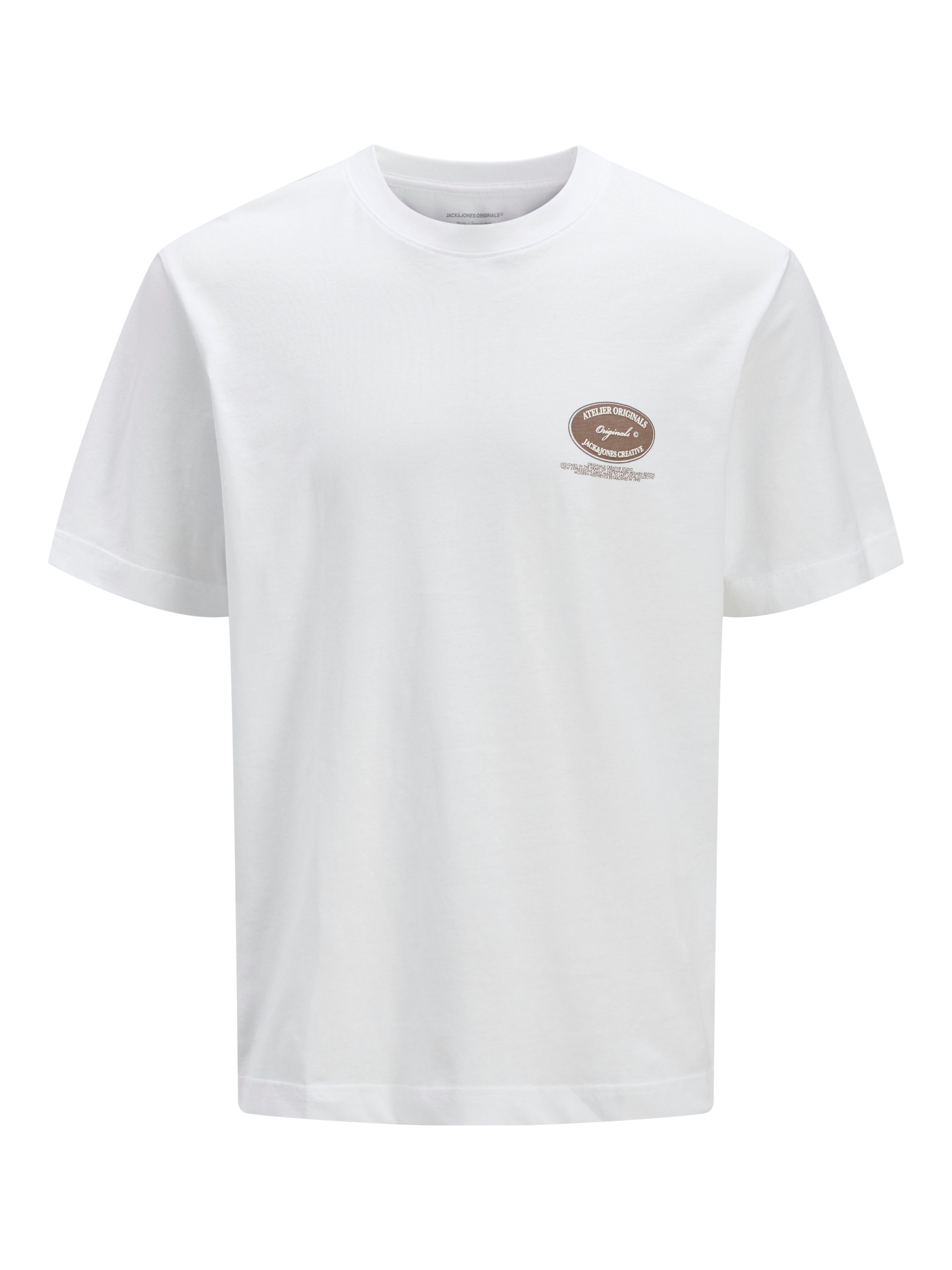 Jorboston Front Back Tee Ss Crew Neck White