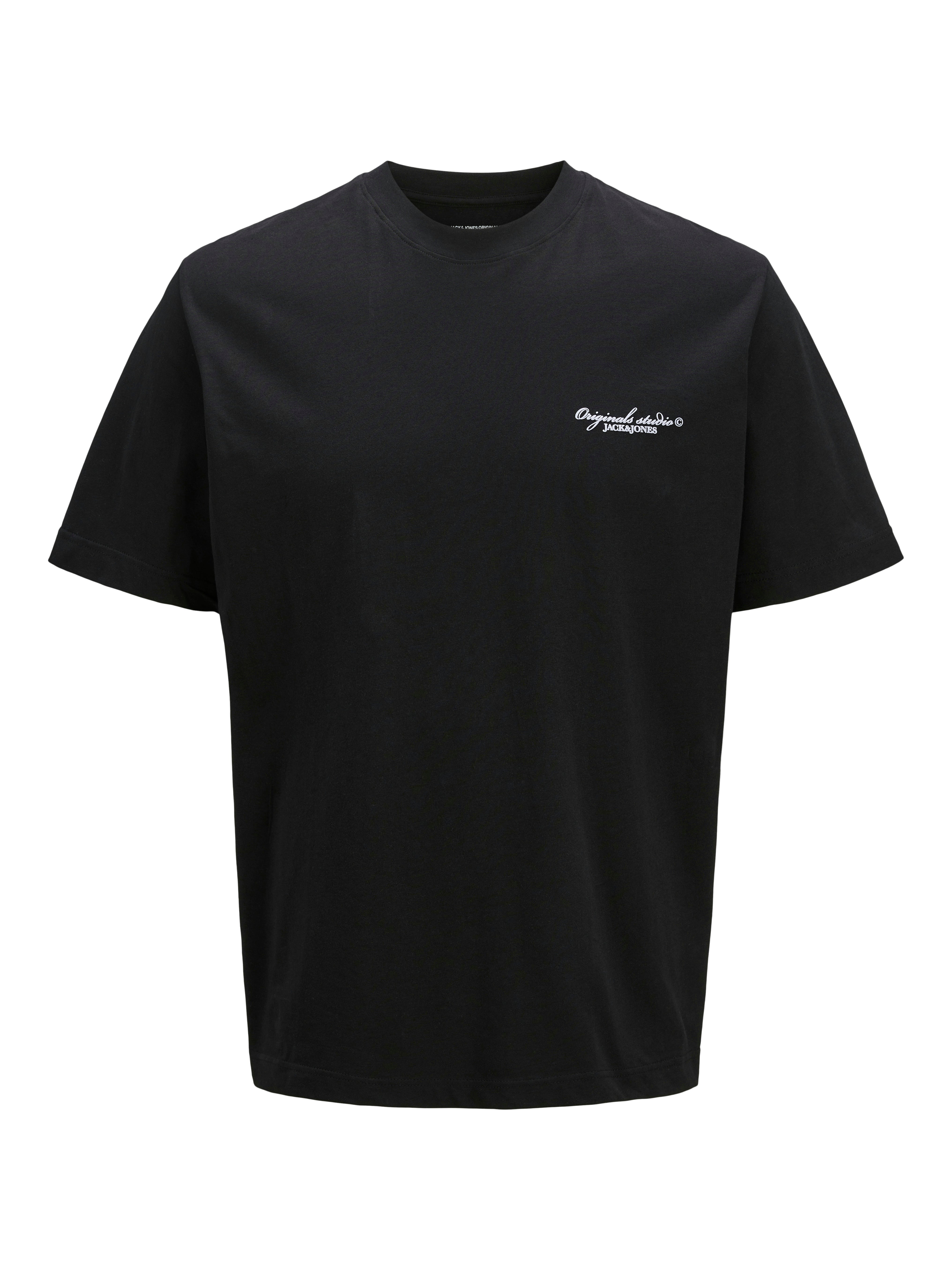 Jorboston Front Back Tee Ss Crew Neck Black