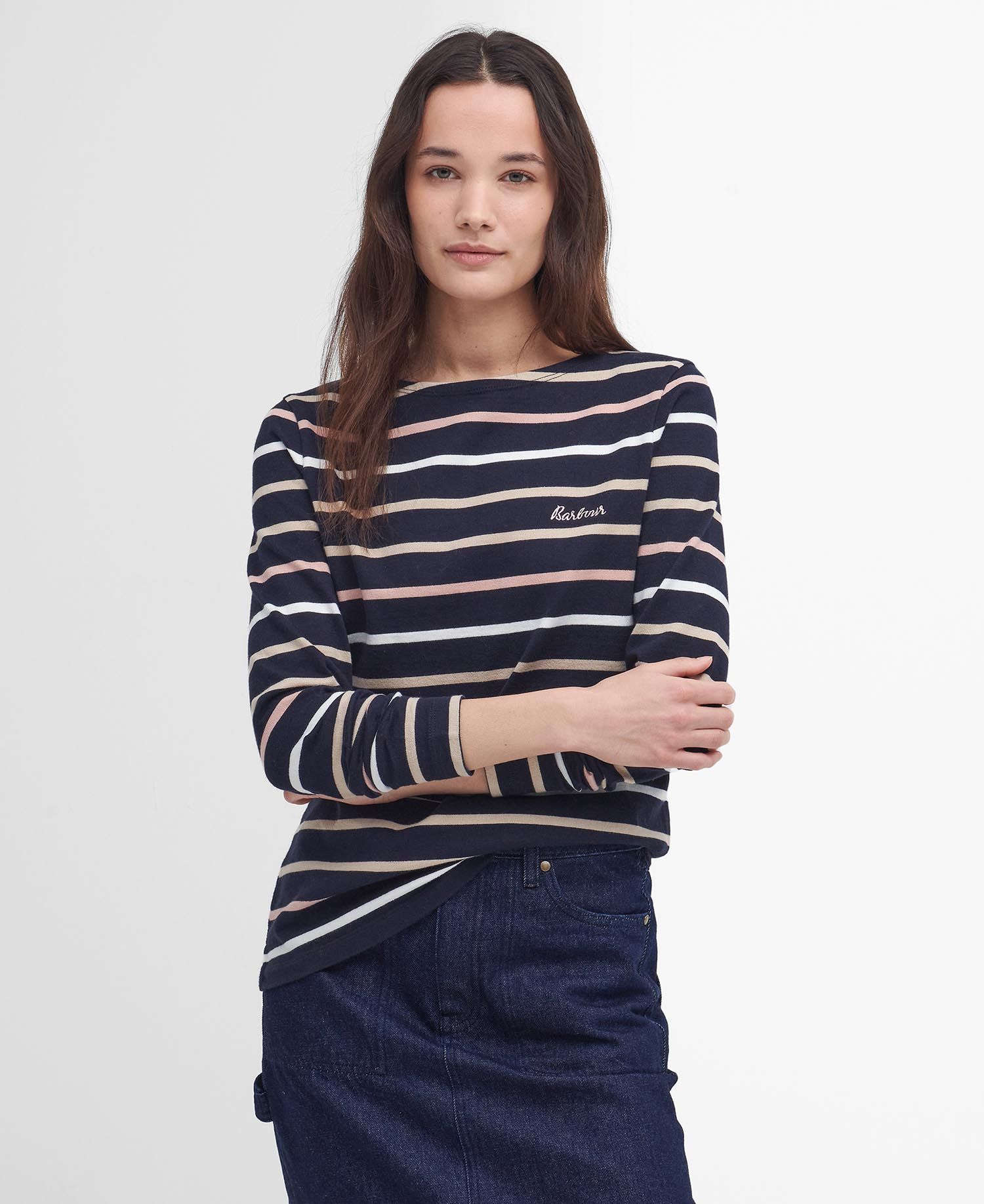 Hawkins Striped Long-Sleeved T-Shirt Navy Stripe