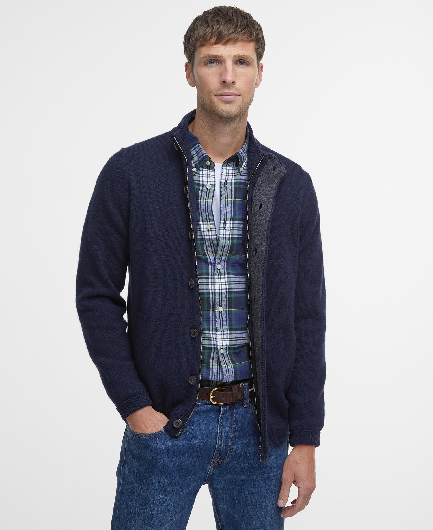 Essential Patch Zip Through Jumper Navy