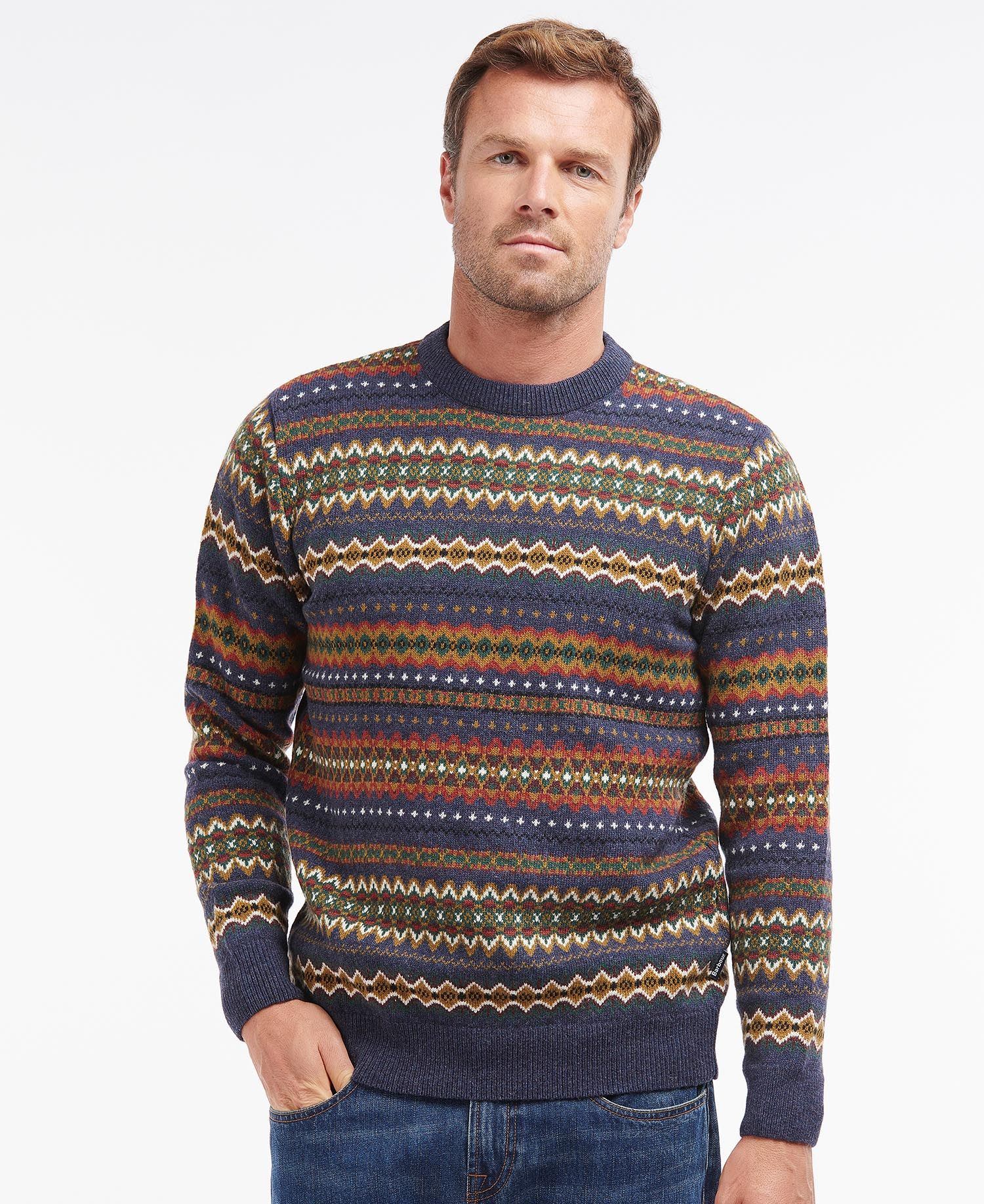 Case Fair Isle Jumper Navy Marl