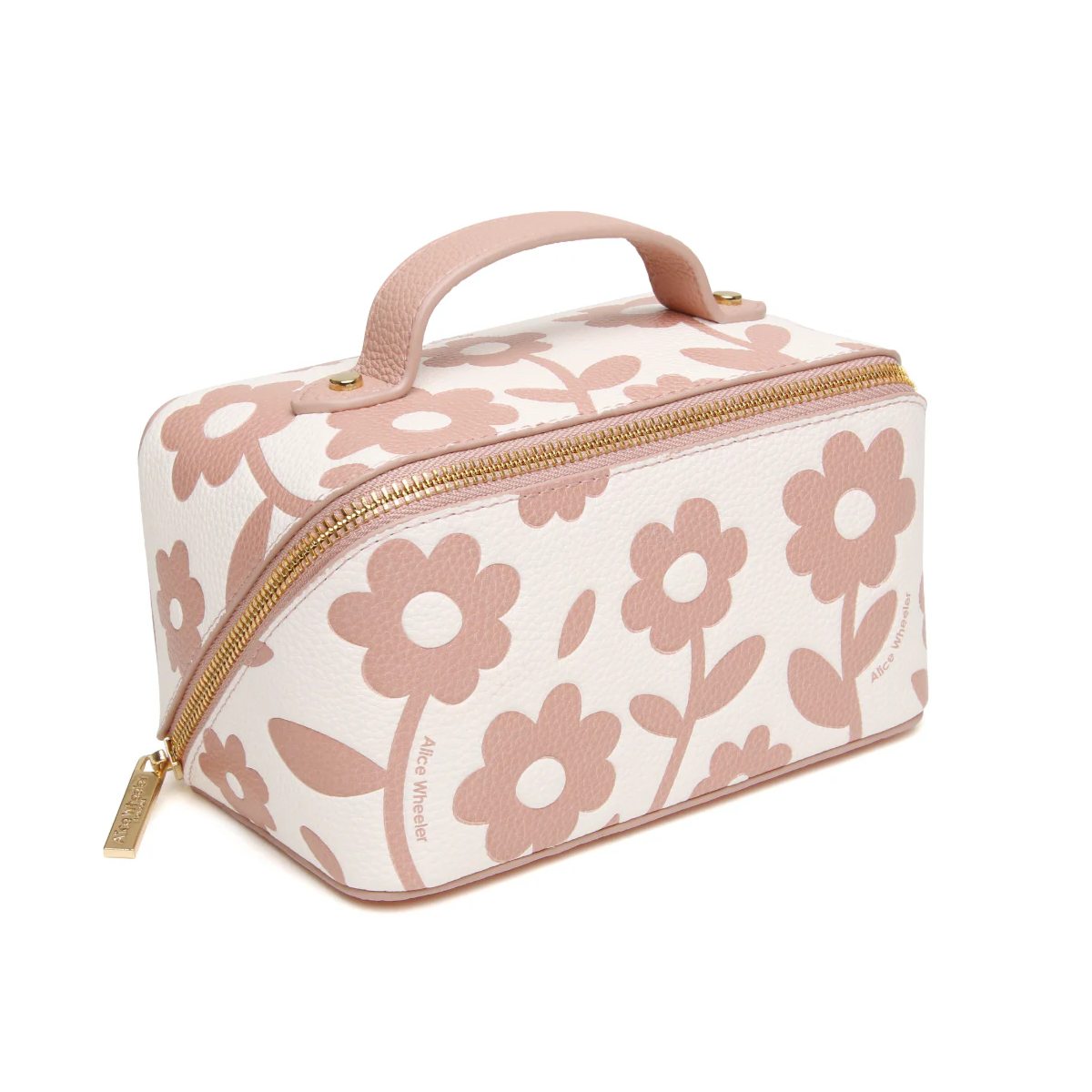 Pink Floral Train Case