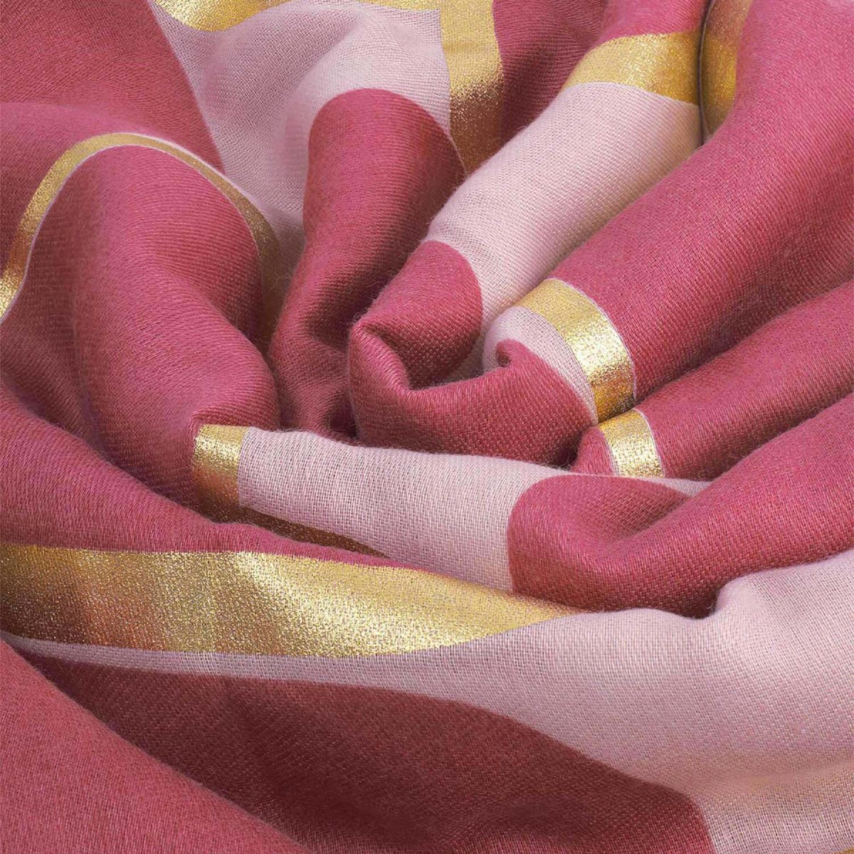 Printed Foil Scarf - Raspberry