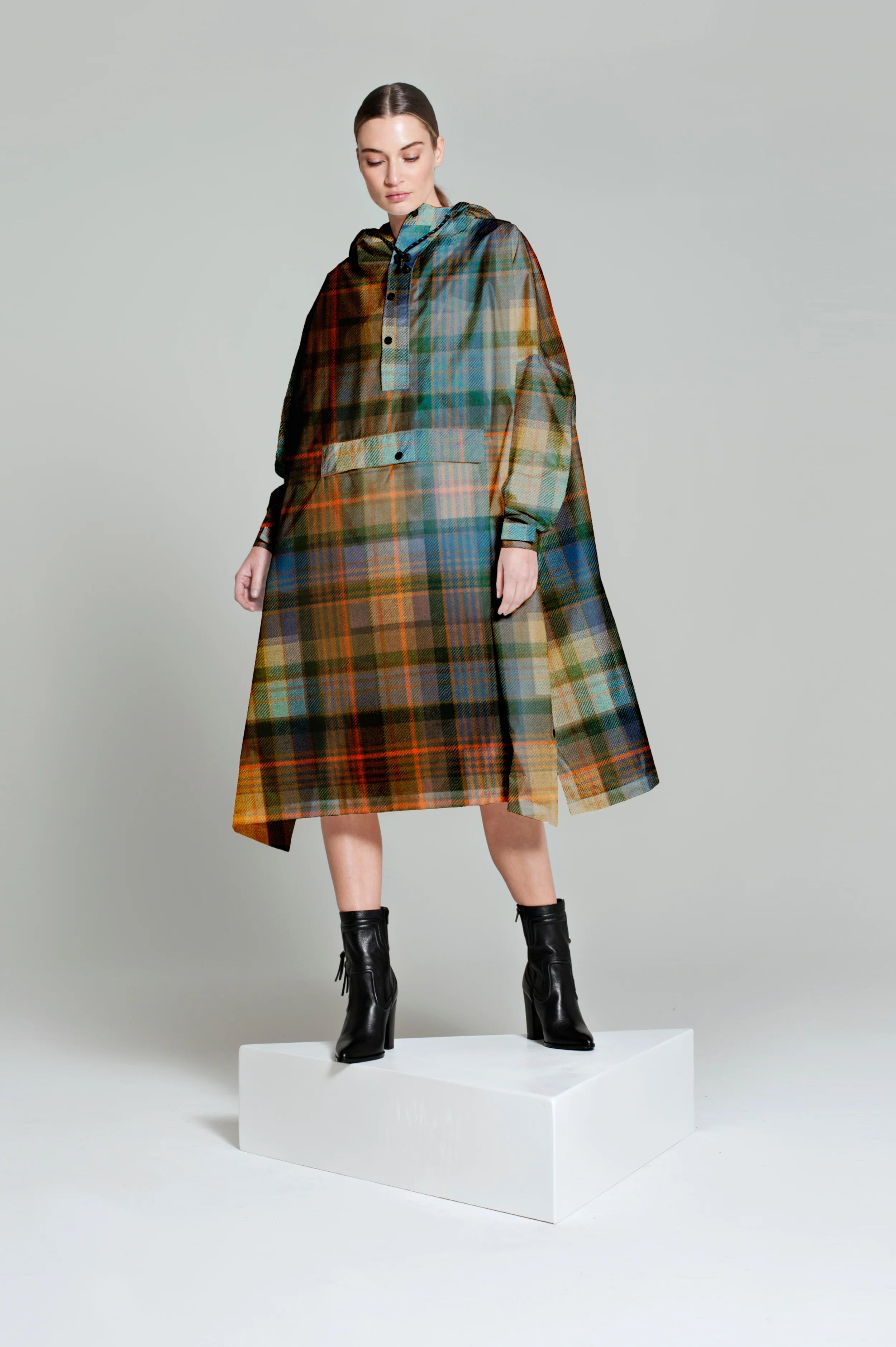 Tartan Rain Poncho