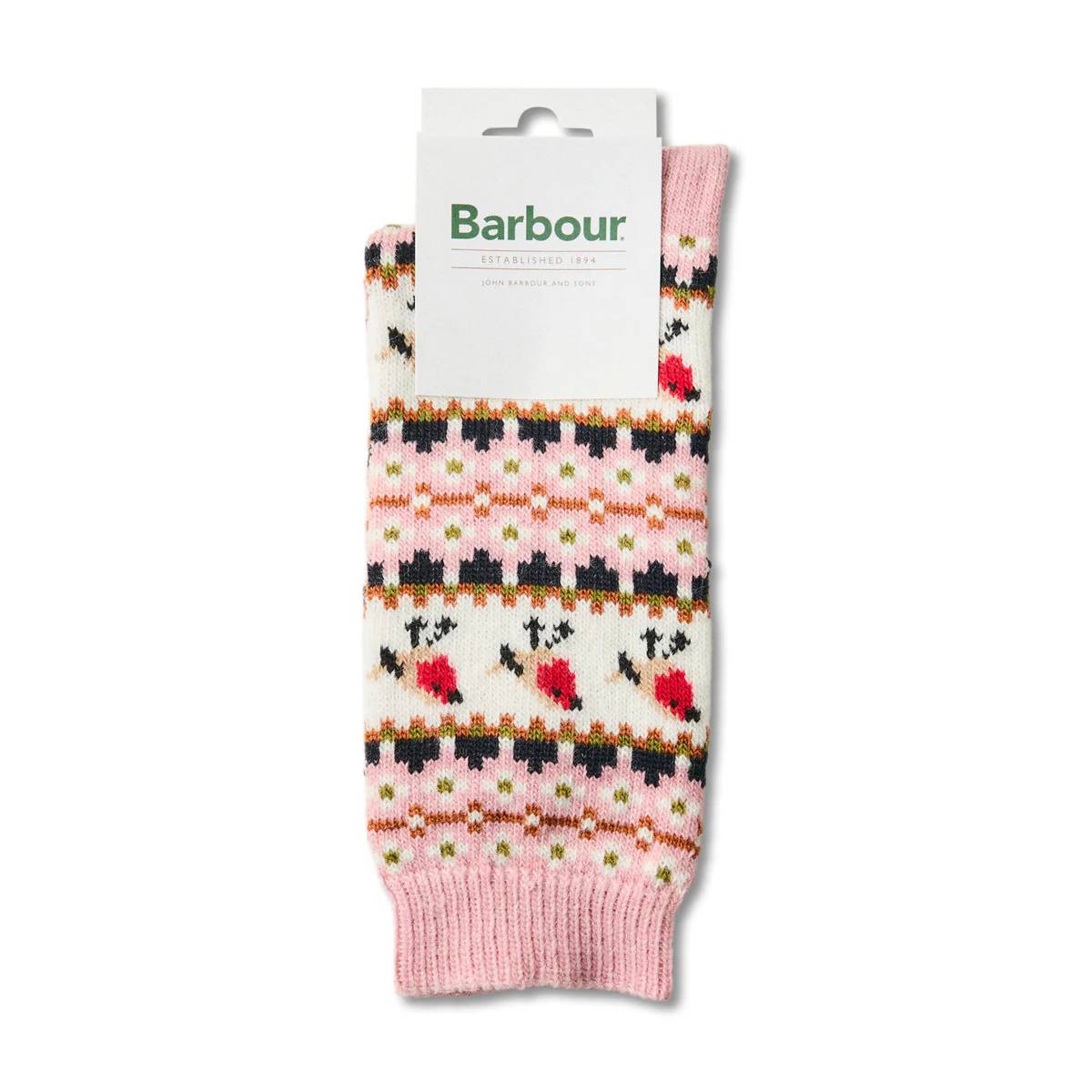 Robin Fair Isle Socks - Pink