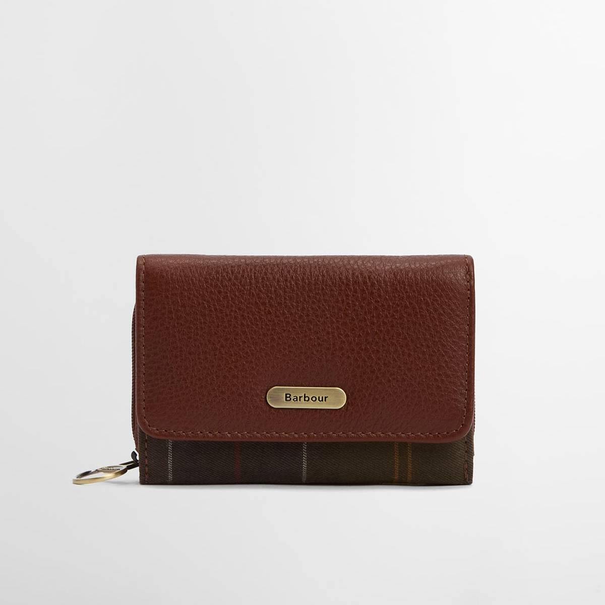 Rosa Leather French Purse - Brown/Classic Tartan
