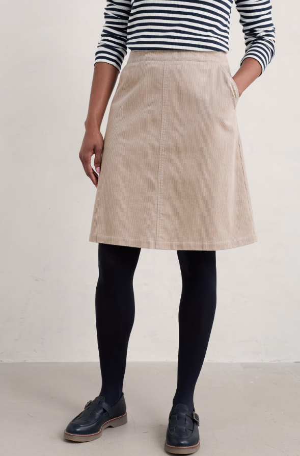 Dovetail A-Line Corduroy Skirt Birch