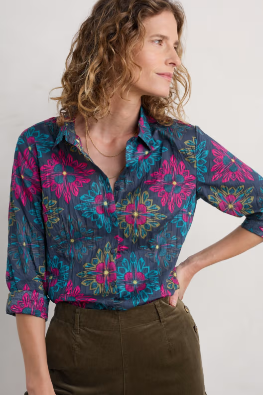 Larissa Organic Cotton Shirt Cut Glass Mix