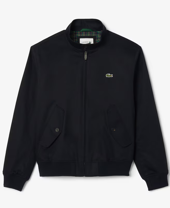 Water-Repellent Twill Harrington Jacket Navy Blue