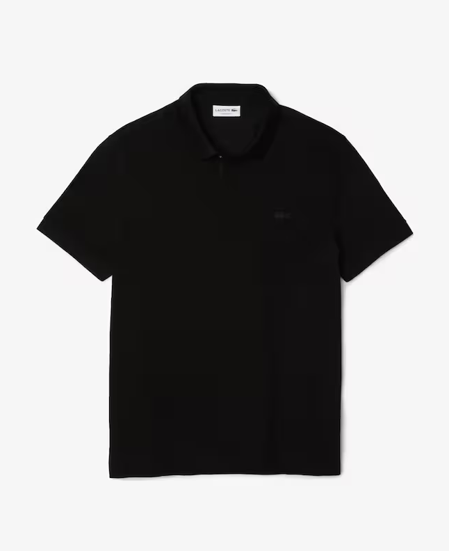 Regular Fit Paris Stretch Piqué Polo Shirt Black