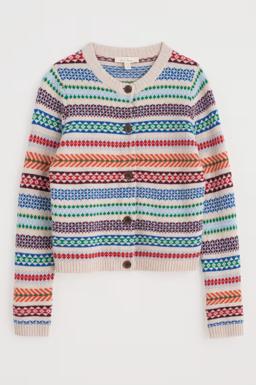 Percella Cove Fair Isle Cardigan Knit Abstraction Multi