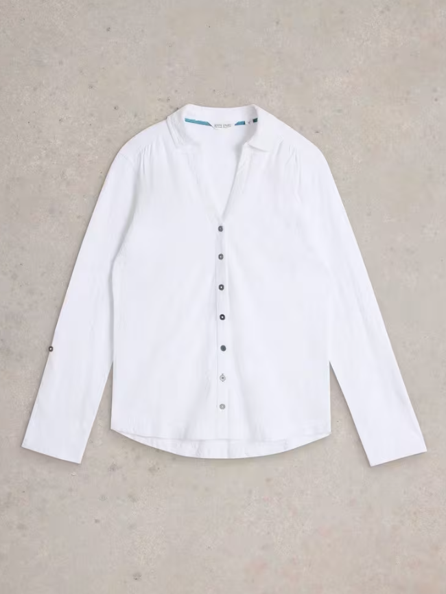 Annie Broderie Jersey Shirt Brilliant White