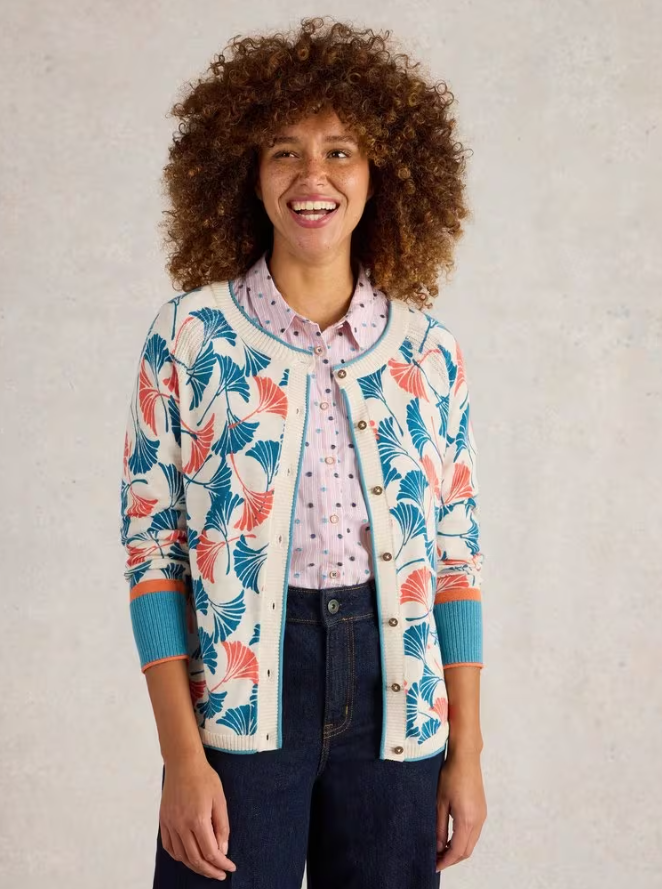 Lulu Printed Cardi Natural Print