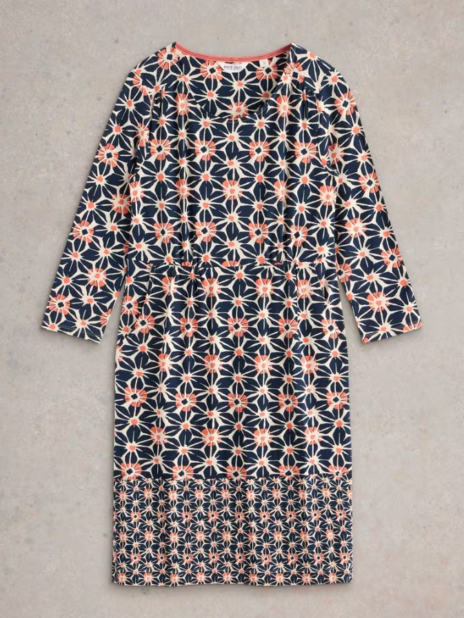 Tallie Short Sleeve Jersey Dress Navy Print