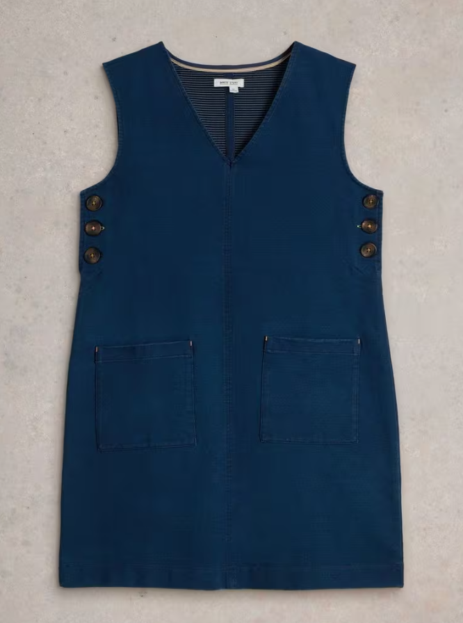 Maple Denim Jersey Pinafore Mid Denim