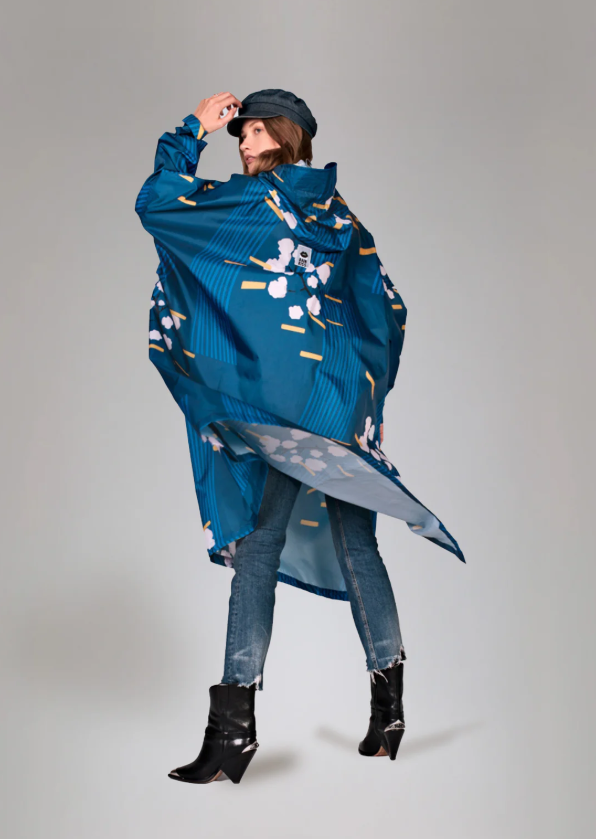 Japanese Blossom Rain Poncho