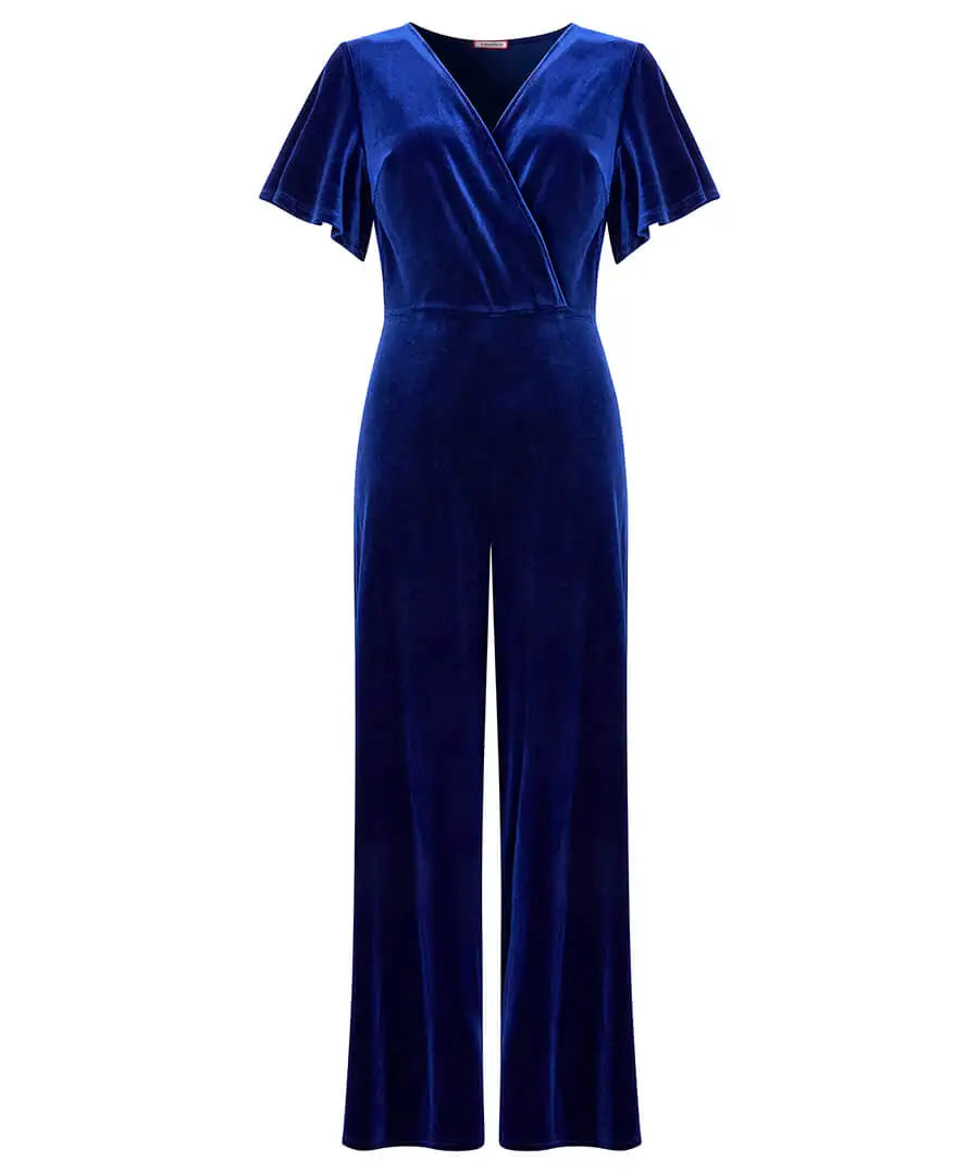 Lillian Velour Jumpsuit Midnight Petite