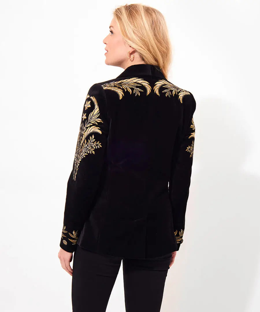 Decadent Drama Embroidered Boutique Jacket Black