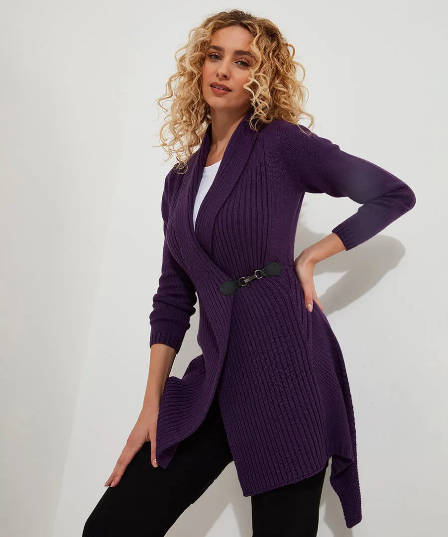 Fabulous Buckle Cardigan Purple