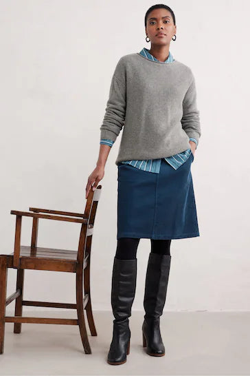 Dovetail A-Line Corduroy Skirt Sea Cave