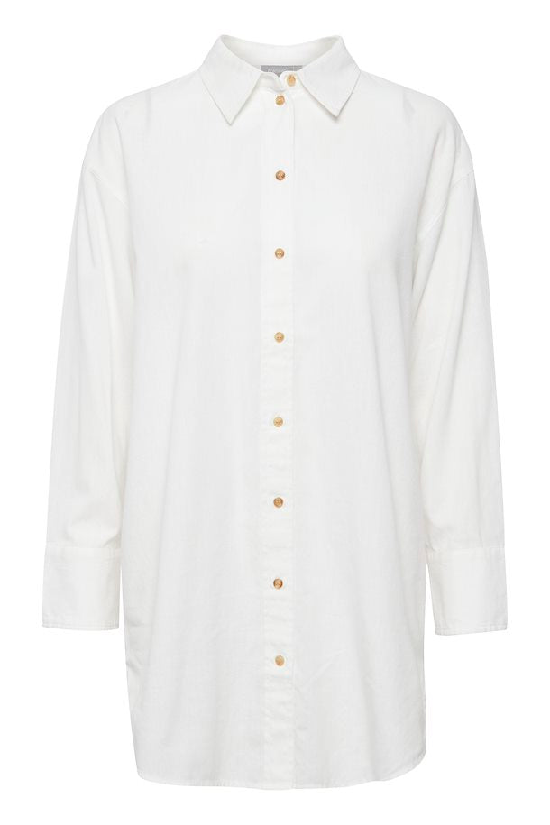 Fransa Maddie Tunic Shirt White Blanc de Blanc