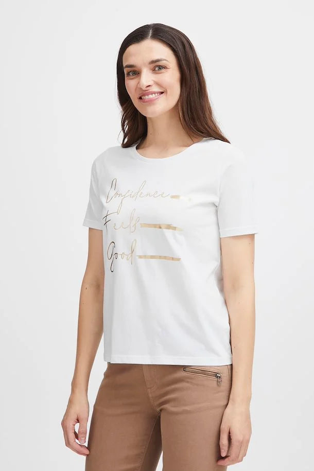 Fransa Torga T-Shirt Blanc de Blanc Mix