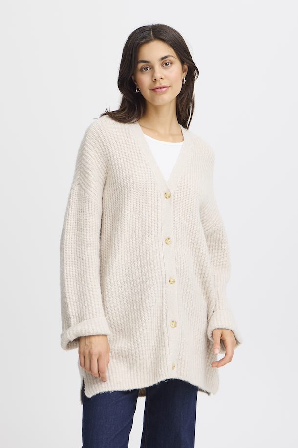 Fransa Beverley Cardigan Limestone Melange