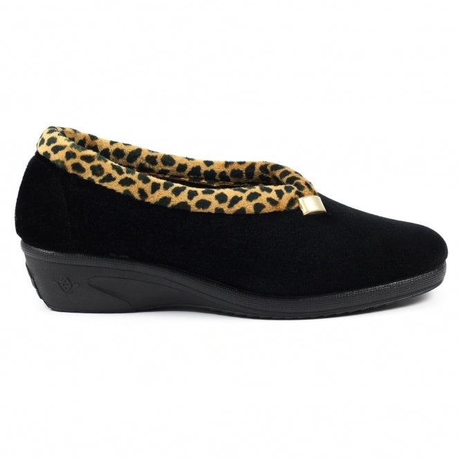 Paloma Leopard Trim Slippers