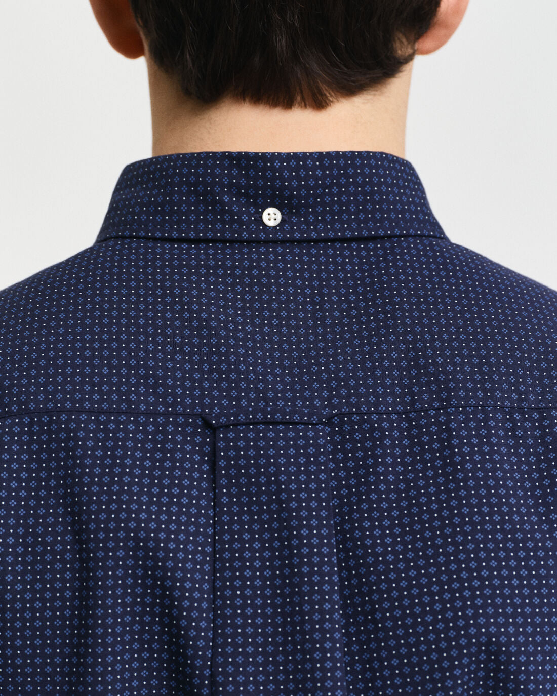 Slim Fit Micro Print Shirt Evening Blue