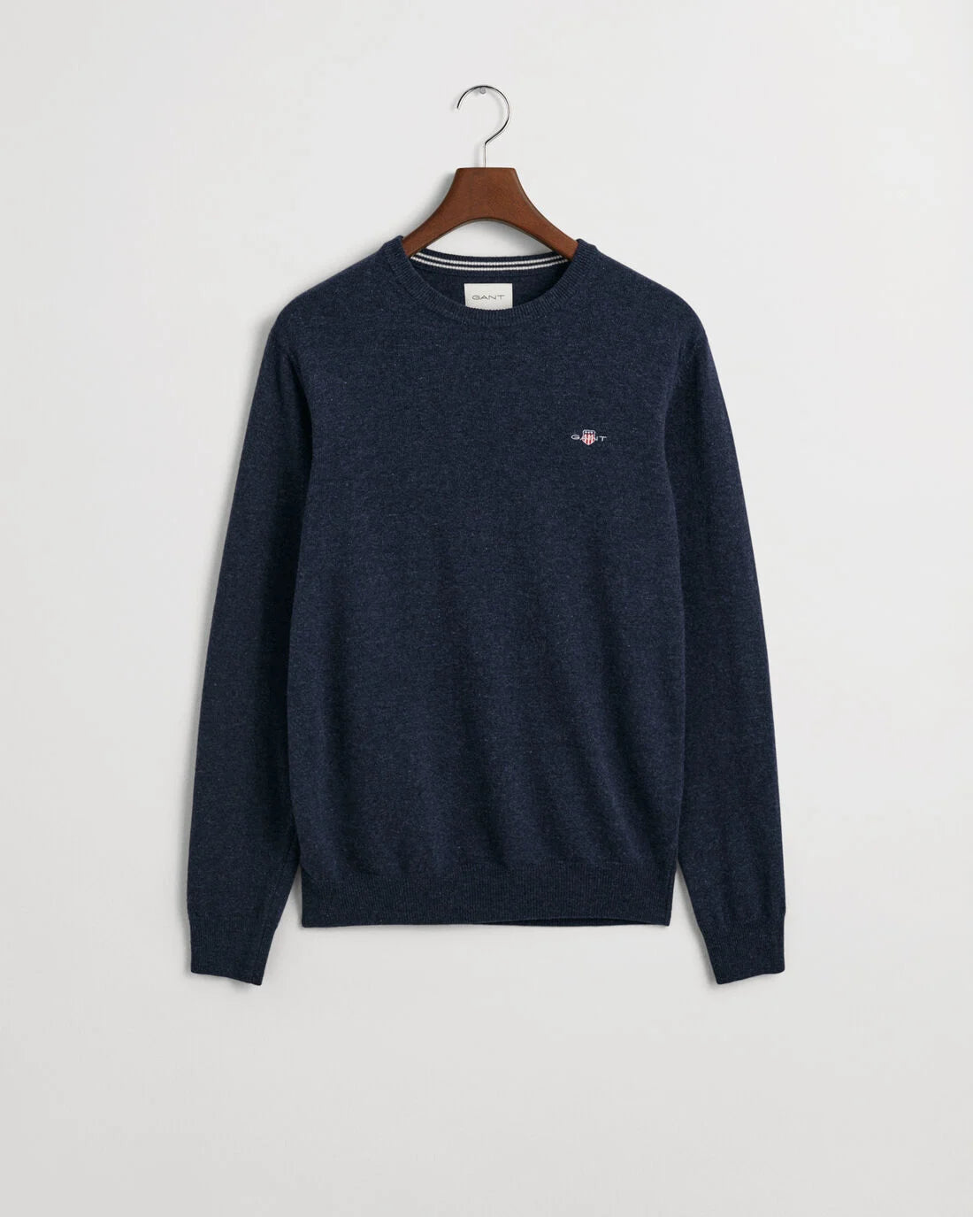 Superfine Lambswool Crew Neck Sweater Dark Navy